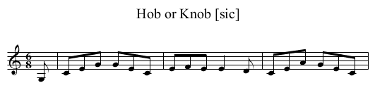 Hob or Knob [sic] - staff notation
