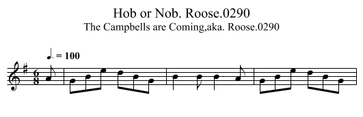 Hob or Nob. Roose.0290 - staff notation