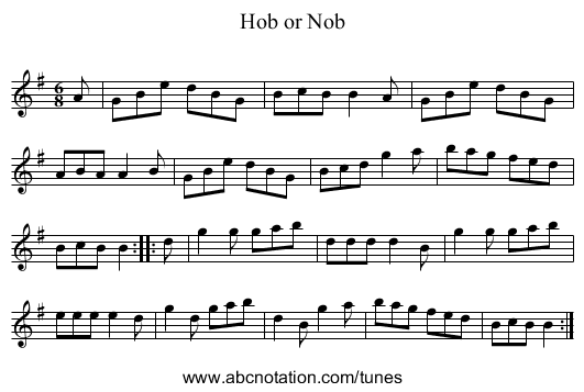 Hob or Nob - staff notation