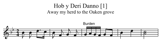 Hob y Deri Danno [1] - staff notation