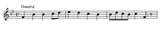 Hob y Deri Danno - staff notation