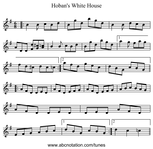 Hoban's White House - staff notation