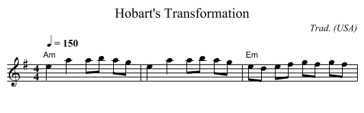 Hobart's Transformation - staff notation