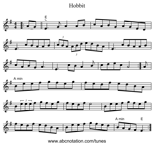Hobbit - staff notation