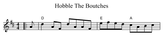 Hobble The Boutches - staff notation