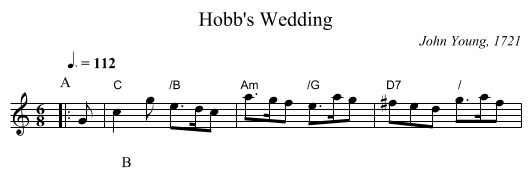 Hobb's Wedding - staff notation