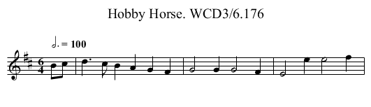 Hobby Horse. WCD3/6.176 - staff notation