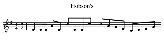 Hobson's - staff notation