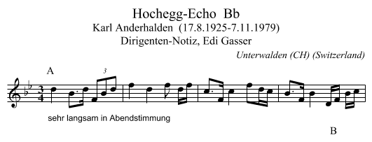 Hochegg-Echo  Bb - staff notation