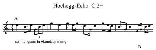 Hochegg-Echo  C 2+ - staff notation
