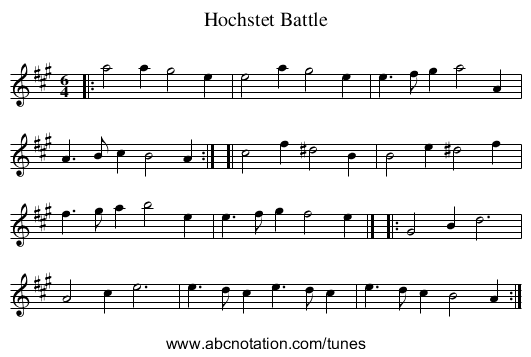 Hochstet Battle - staff notation