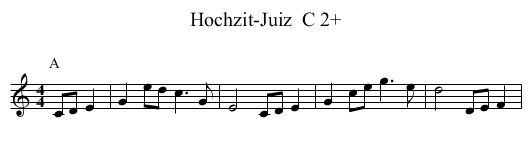 Hochzit-Juiz  C 2+ - staff notation