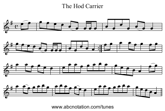 Hod Carrier, The - staff notation