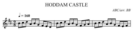 HODDAM CASTLE - staff notation