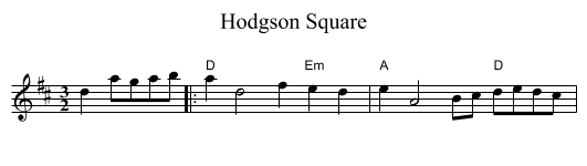 Hodgson Square - staff notation