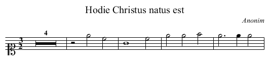 Hodie Christus natus est - staff notation