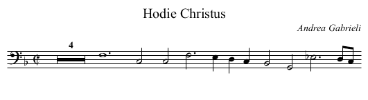 Hodie Christus - staff notation