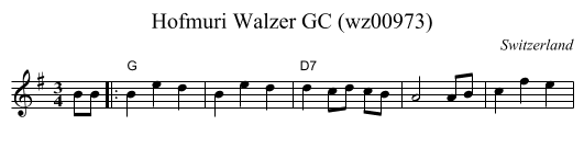 Hofmuri Walzer GC (wz00973) - staff notation
