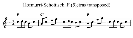 Hofmurri-Schottisch  F (5letras transposed) - staff notation