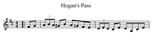 Hogan's Pass - staff notation
