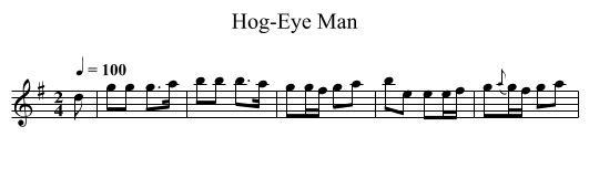 Hog-Eye Man - staff notation