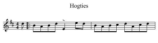 Hogties - staff notation