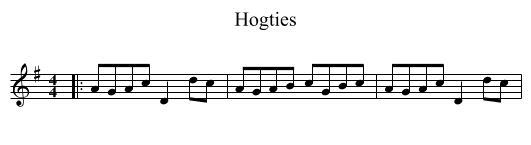 Hogties - staff notation