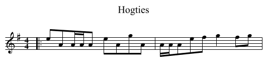 Hogties - staff notation