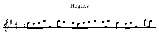 Hogties - staff notation