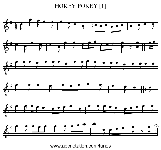 HOKEY POKEY [1] - staff notation