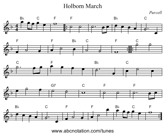 Holborn March - staff notation