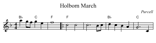 Holborn March - staff notation