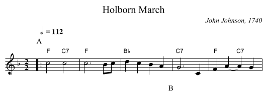 Holborn March - staff notation