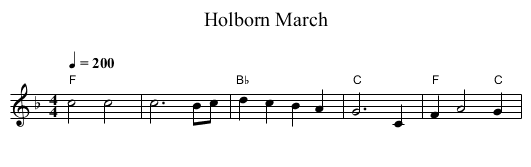 Holborn March - staff notation