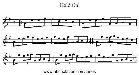 Hold On! - staff notation