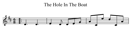 Hole In The Boat, The  - staff notation