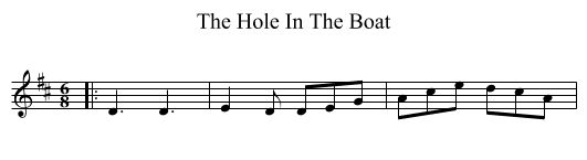 Hole In The Boat, The  - staff notation