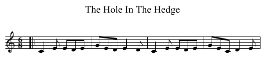 Hole In The Hedge, The  - staff notation