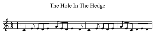 Hole In The Hedge, The  - staff notation