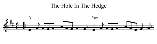 Hole In The Hedge, The  - staff notation