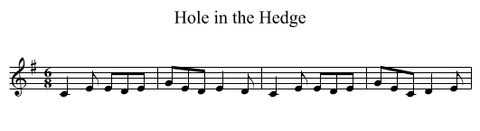 Hole in the Hedge - staff notation