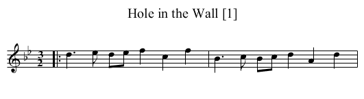 Hole in the Wall [1] - staff notation