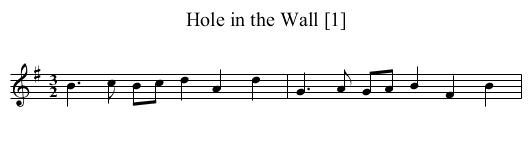 Hole in the Wall [1] - staff notation