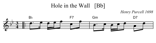 Hole in the Wall   [Bb] - staff notation