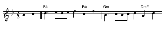 Hole in the Wall - staff notation