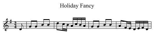 Holiday Fancy - staff notation