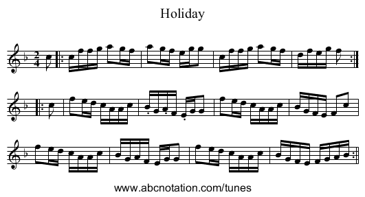 Holiday - staff notation