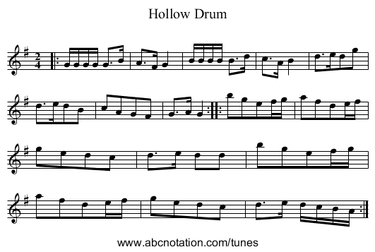 Hollow Drum - staff notation