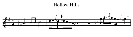 Hollow Hills - staff notation
