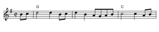 Hollow Poplar - staff notation